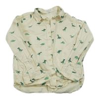 Krémová košile s dinosaury H&M