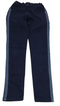 Tmavomodré plátenné nohavice s pruhom Alive