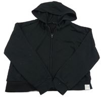 Čierna prepínaci crop mikina s kapucňou George