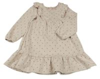 Pudrové vzorované šaty s bodkami a volánikmi Matalan