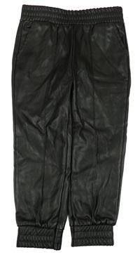 Černé koženkové cuff kalhoty Primark