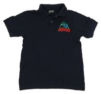 Tmavomodré polo tričko s výšivkou