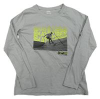 Šedé triko se skateboardistou Y.F.K.