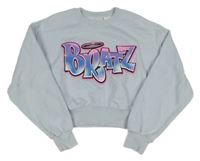 Svetlomodrá crop mikina s nápisom s kamínky - Bratz Zara
