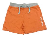Oranžovo-šedé kraťasy s nápisem Primark