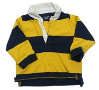 Žluto-tmavomodré pruhované polo triko Primark