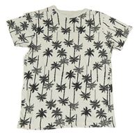 Světlešedo-černé tričko s palmami Primark