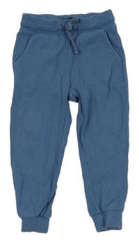 Modré rebrované tepláky