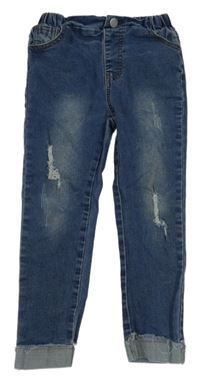 Tmavomodré džegíny s vyšúchaním shein