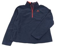 Tmavomodrá fleecová funkčná mikina s logom Qechua