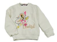 Bílá mikina s motýlkem 