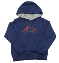 Tmavomodrá mikina s horami a kapucňou Lupilu