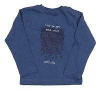 Tmavomodré triko s potiskem Zara