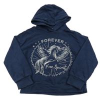 Tmavomodrá lehká mikina s pegasem a kapucí M&S