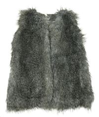 Sivá kožešinová/pletená vesta Yd.