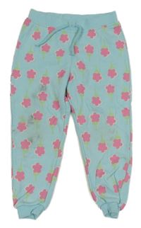 Světlemodro-ružové kvetované tepláky Primark