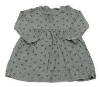 Šedé šaty s mašličkami 