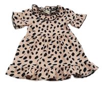 Růžovo-černé leopardí lehké šaty River Island