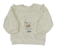 Biela mikina s Púem a volánikmi Disney