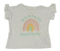 Bílé tričko s duhou a volánky Primark