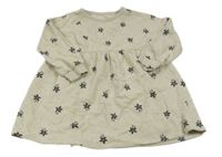 Svetlobéžové melírované teplákové šaty s kvítky George