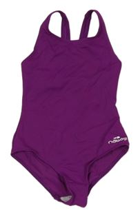 Fialové jednodílné plavky s logem nabaiji