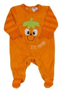 Oranžový zamatový overal s tekvicou