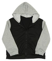 Čierno-sivá prepínaci mikina s kapucňou shein