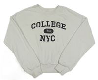 Biela crop mikina s nápisom H&M