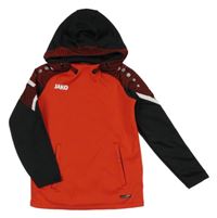 Červeno-čierna športová mikina s logom a kapucňou Jako