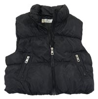 Čierna šušťáková zateplená crop vesta H&M