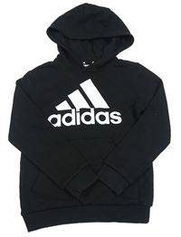 Černá mikina s logem a kapucí Adidas