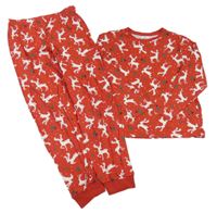 Červené pyžamo se soby Primark