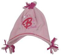 Ružová fleecová čapica s třásněmi - Barbie