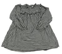 Čierno-biele kockované šaty s volánikmi zn. Next