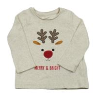 Béžové žebrované triko s čumákem Primark