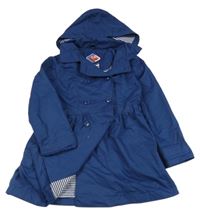 Tmavomodrý šusťákový podšitý jarní kabátek a kapucí Tchibo