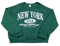 Zelená mikina s nápismi Shein