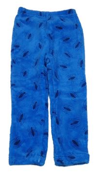 Modré plyšové pyžamové nohavice s pavouky - Spiderman