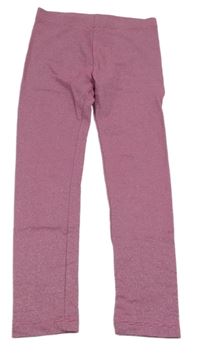 Ružovo-trblietavé pruhované legíny Kids