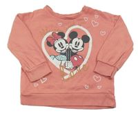 Ružová mikina s Minnie a Mickeym George