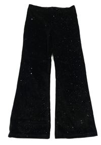 Černé sametové třpytivé flare legíny George