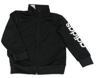 Černá propínací sportovní mikina s nápisem Adidas