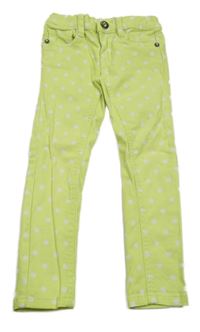 Světlezeleno-biele bodkovaná é skinny rifle Kiki&Koko