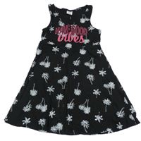 Čierne šaty s palmami a nápisom Page one young