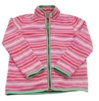 Ružovo-zelená pruhovaná fleecová prepínaci mikina TCM
