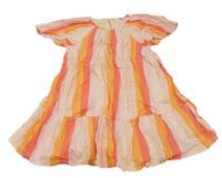 Svetloružová -oranžové pruhované šaty M&S