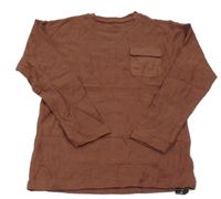 Nové - Hnědé žebrované triko Dunnes