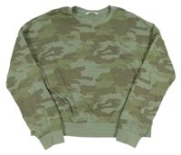 Zeleno-béžová army crop mikina M&S