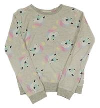 Světlešedé mikinotriko s jednorožcami H&M